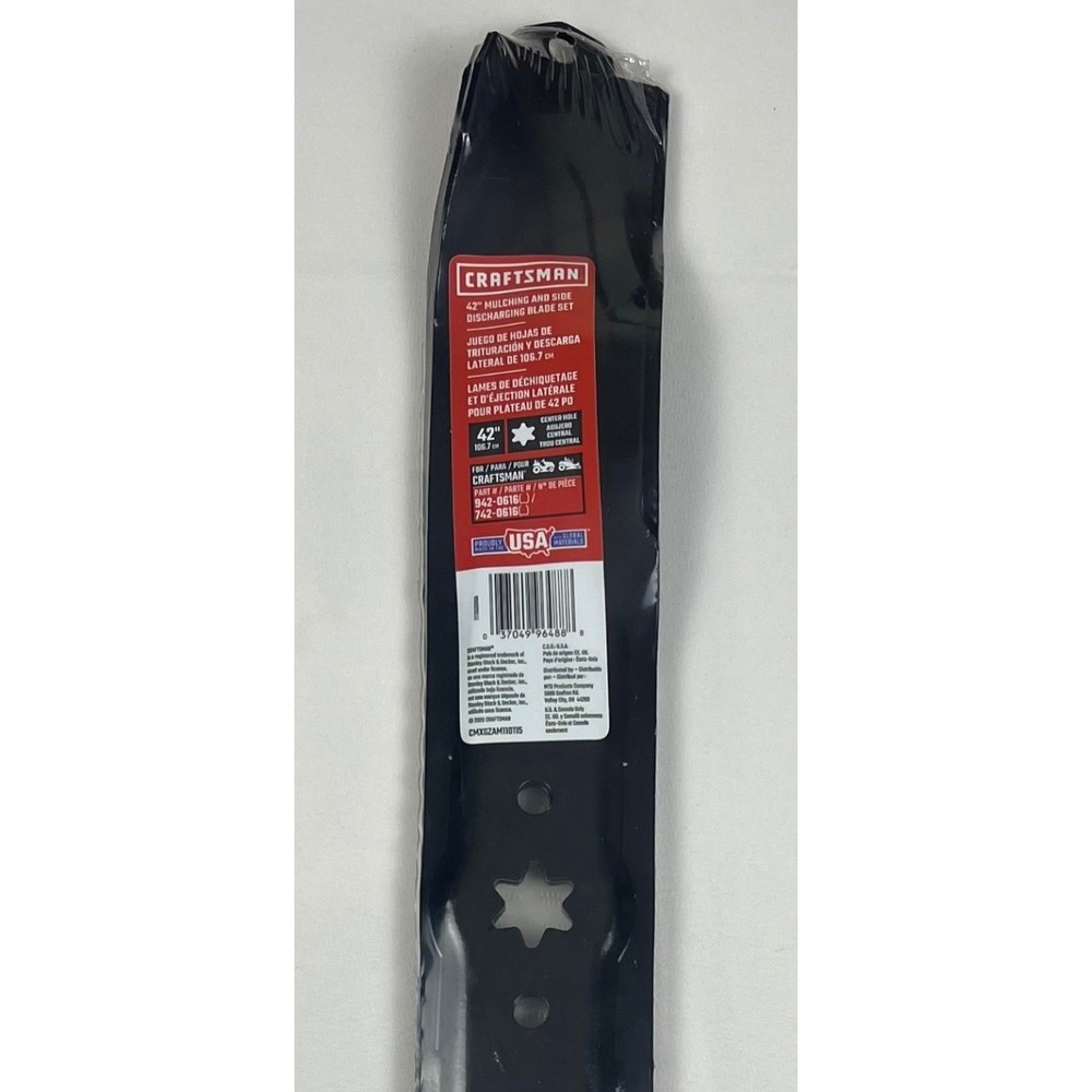 Craftsman 42" Mulching Side Discharge Blade Set 942-0616 6-Point Star New USA